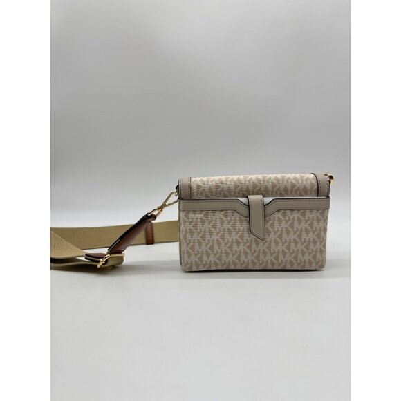MICHAEL KORS Jet Set Logo nylon phone crossbody bag wallet -LIGHT SAND /BEIGE - Picture 6 of 7